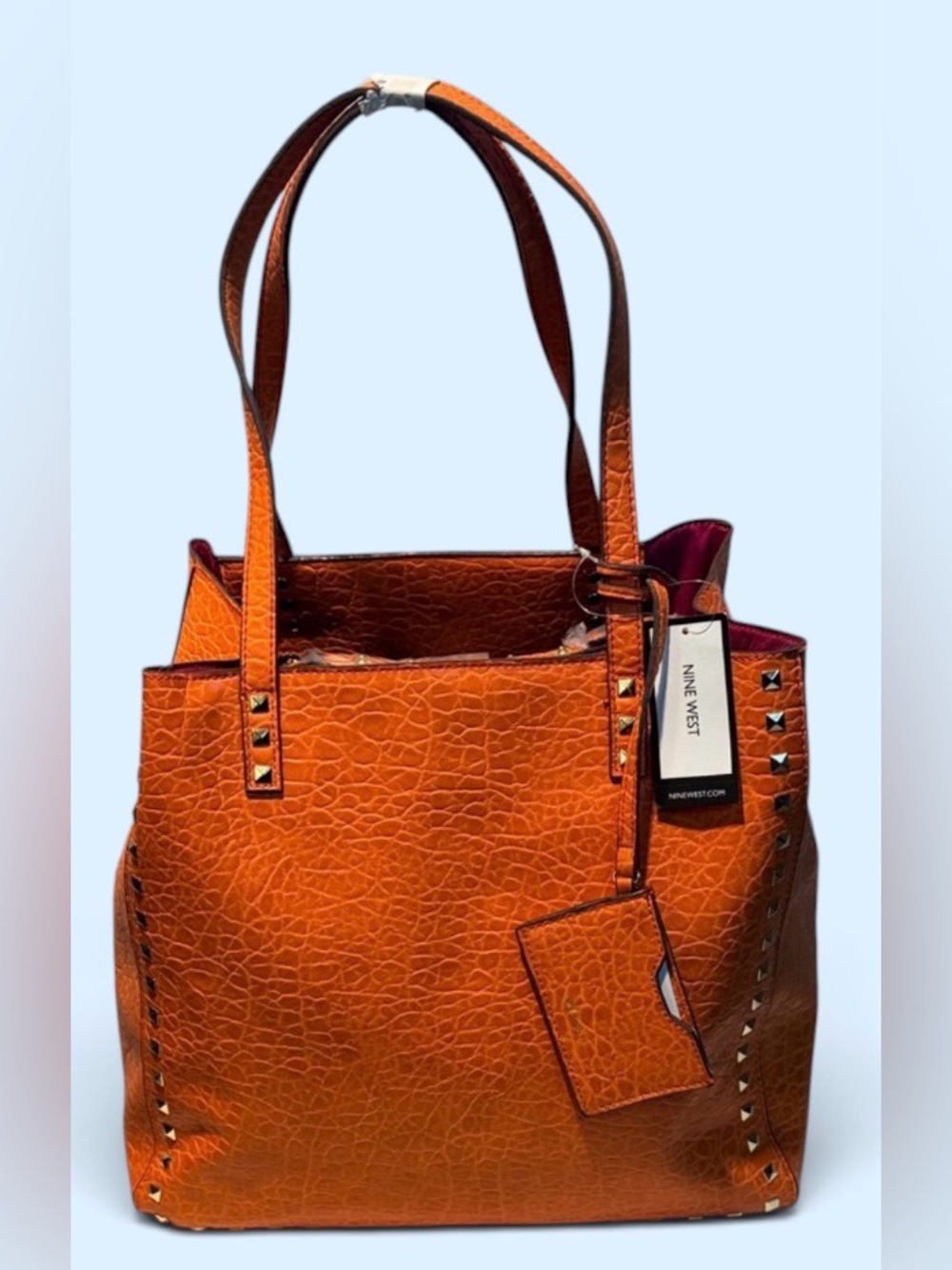 🆕 Nine West Orange Studded Tote